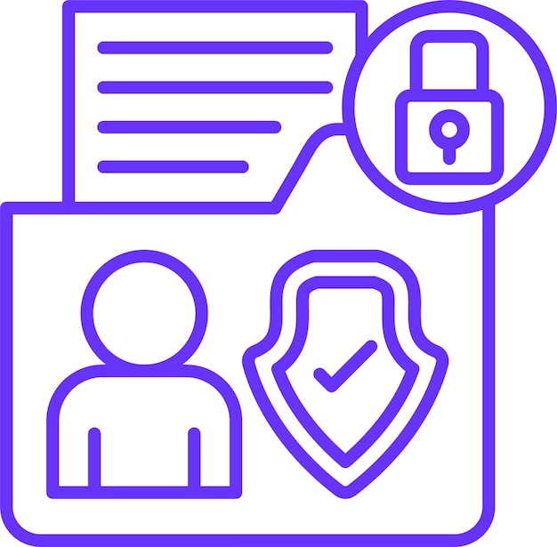 Diseño vectorial Estilo de icono de datos personales sensibles