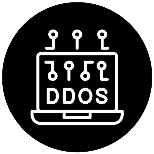 Diseño vectorial del estilo del icono DDoS