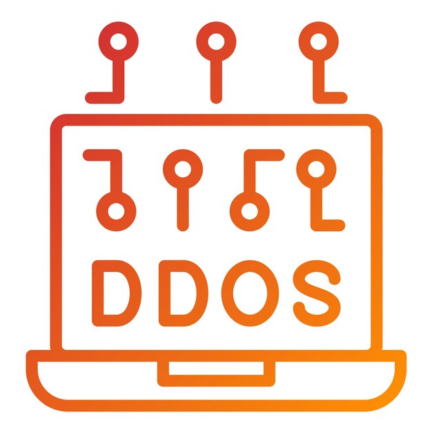 Diseño vectorial del estilo del icono DDoS
