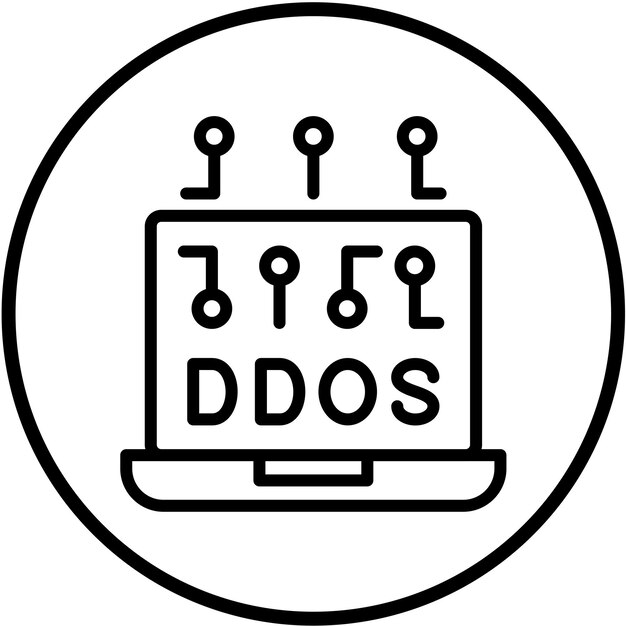 Diseño vectorial del estilo del icono DDoS