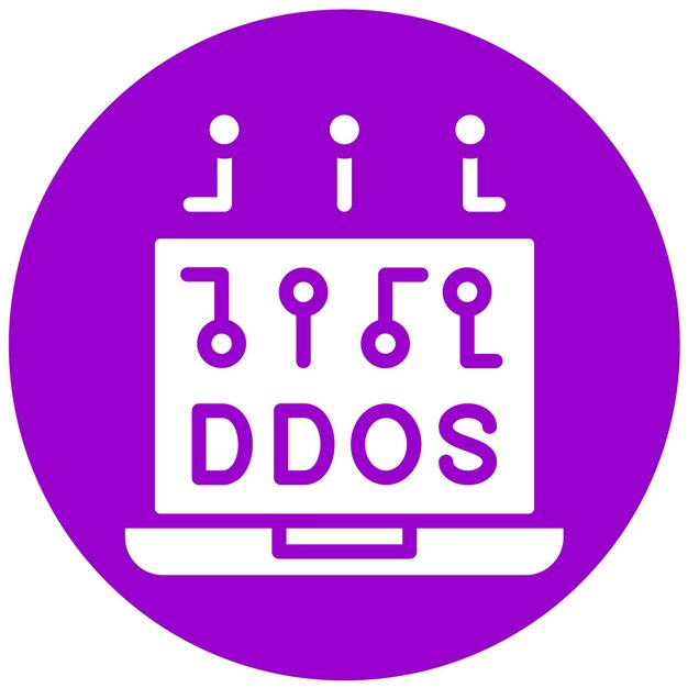 Diseño vectorial del estilo del icono DDoS