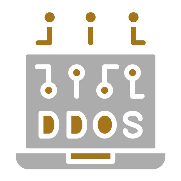 Diseño vectorial del estilo del icono DDoS