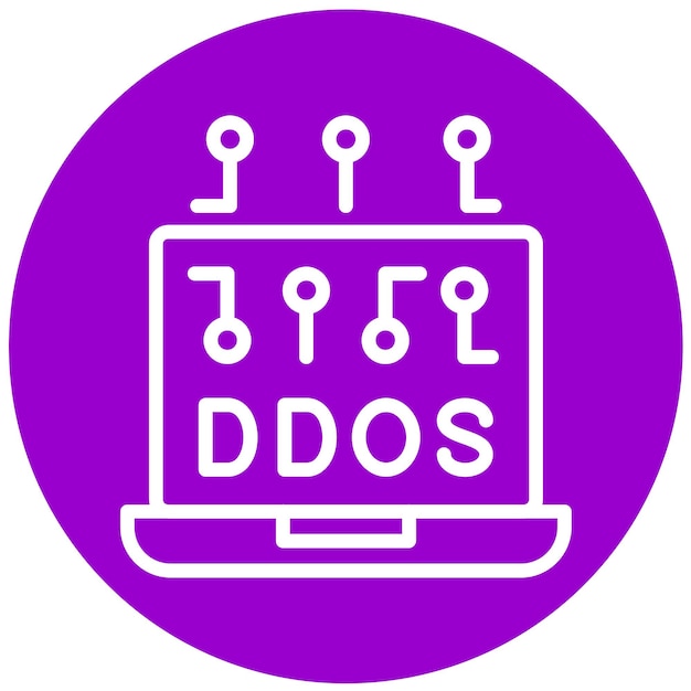 Diseño vectorial del estilo del icono DDoS