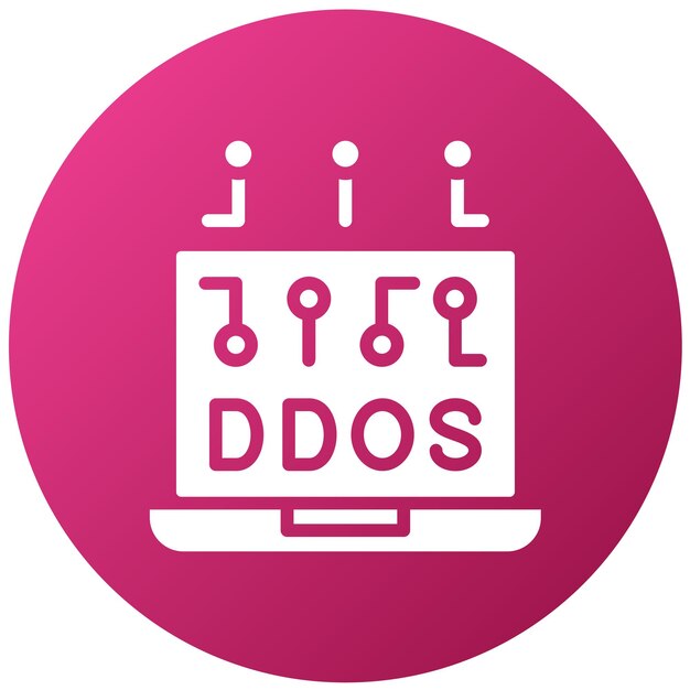 Diseño vectorial del estilo del icono DDoS
