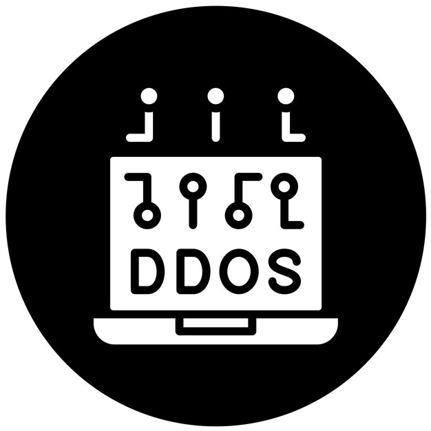 Diseño vectorial del estilo del icono DDoS
