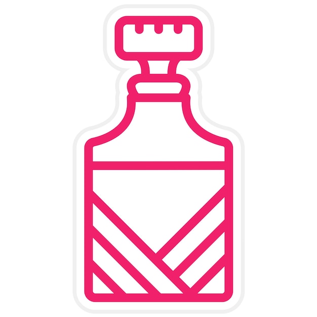Diseño vectorial del estilo del icono del decantador de vino