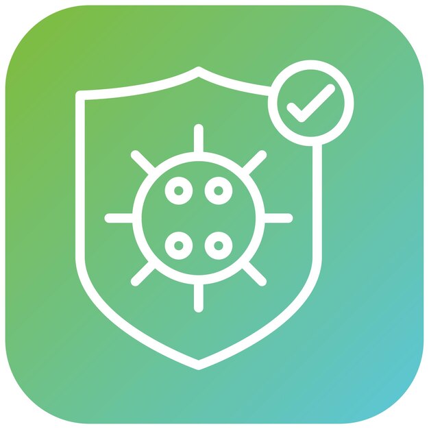 Diseño vectorial del estilo del icono del defensor de virus