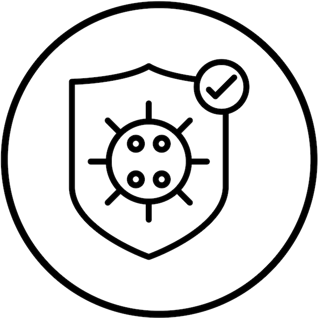Diseño vectorial del estilo del icono del defensor de virus