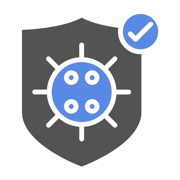 Diseño vectorial del estilo del icono del defensor de virus