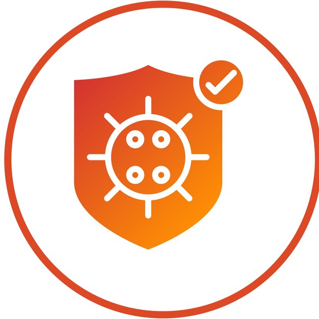 Diseño vectorial del estilo del icono del defensor de virus