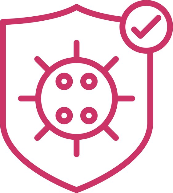 Diseño vectorial del estilo del icono del defensor de virus