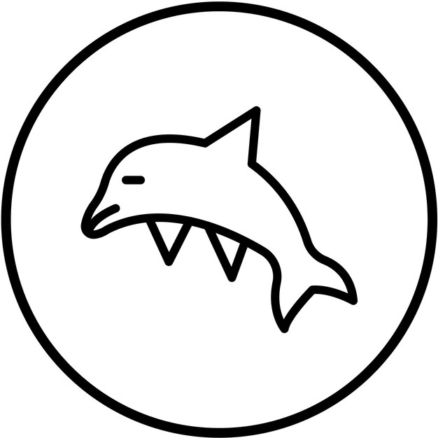 Diseño vectorial Estilo del icono del delfín