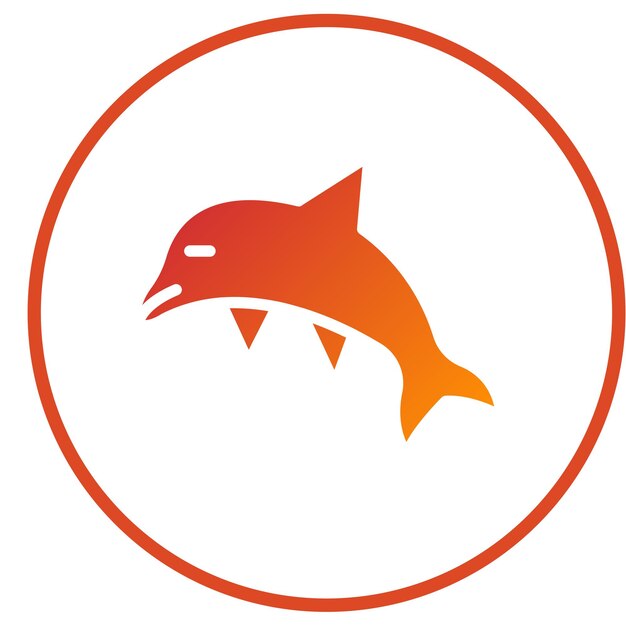 Diseño vectorial Estilo del icono del delfín