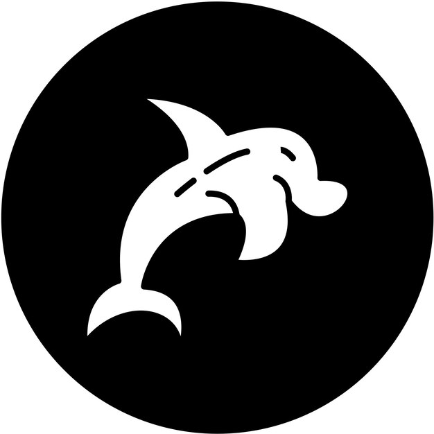 Diseño vectorial Estilo del icono del delfín