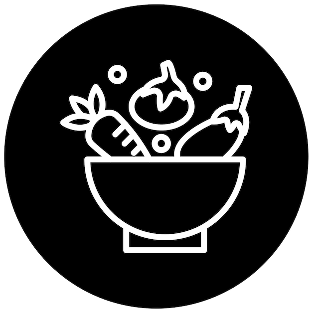 Vector diseño vectorial estilo de icono de delicias veganas