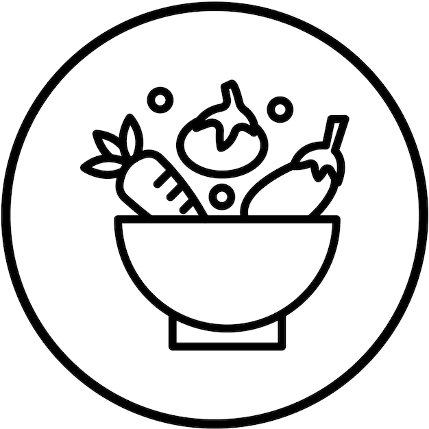 Diseño vectorial estilo de icono de delicias veganas