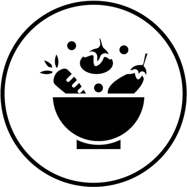Diseño vectorial estilo de icono de delicias veganas