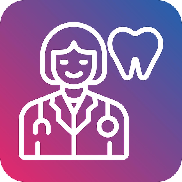 Diseño vectorial Estilo del icono del dentista femenino