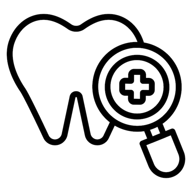 Diseño vectorial del estilo del icono del dentista