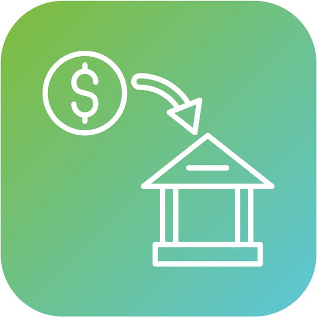 Diseño vectorial Estilo del icono de depósito