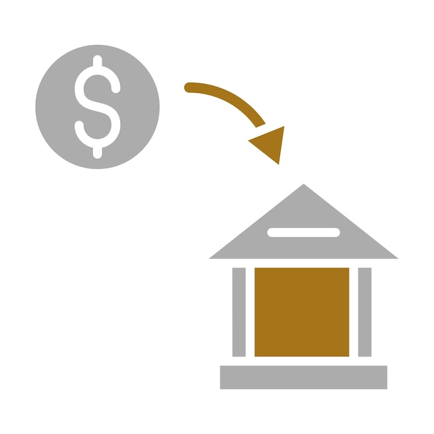 Diseño vectorial Estilo del icono de depósito
