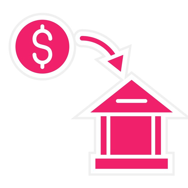 Diseño vectorial Estilo del icono de depósito