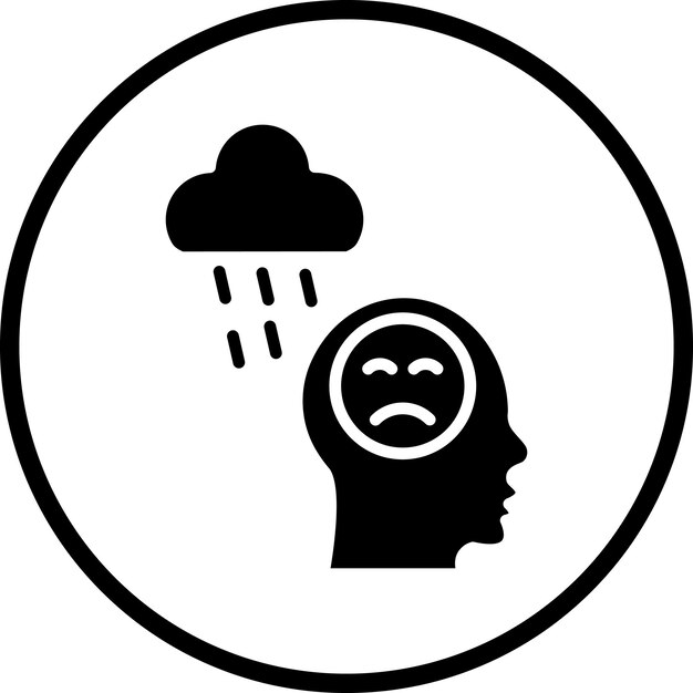 Diseño vectorial Estilo del icono de depresión