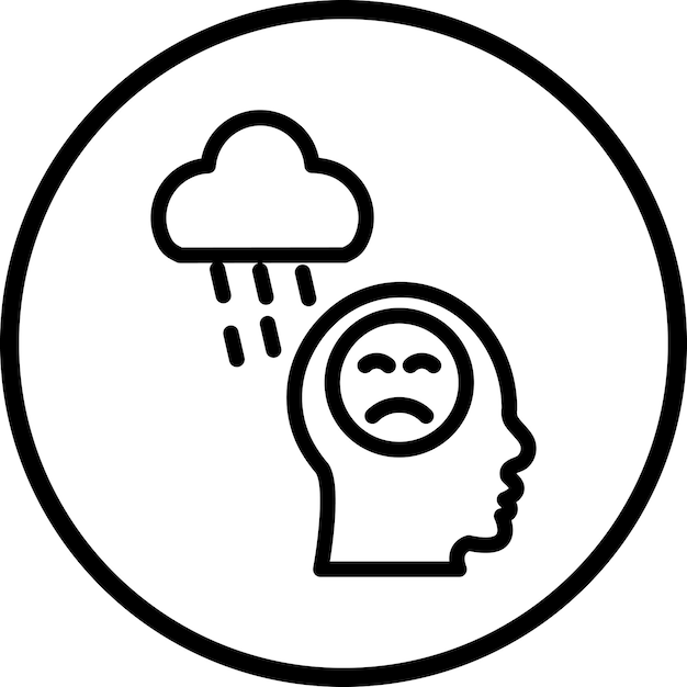 Diseño vectorial Estilo del icono de depresión