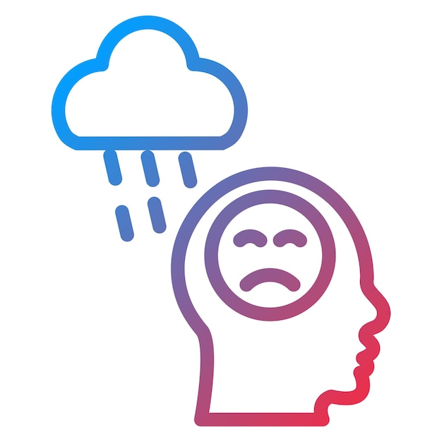 Diseño vectorial Estilo del icono de depresión