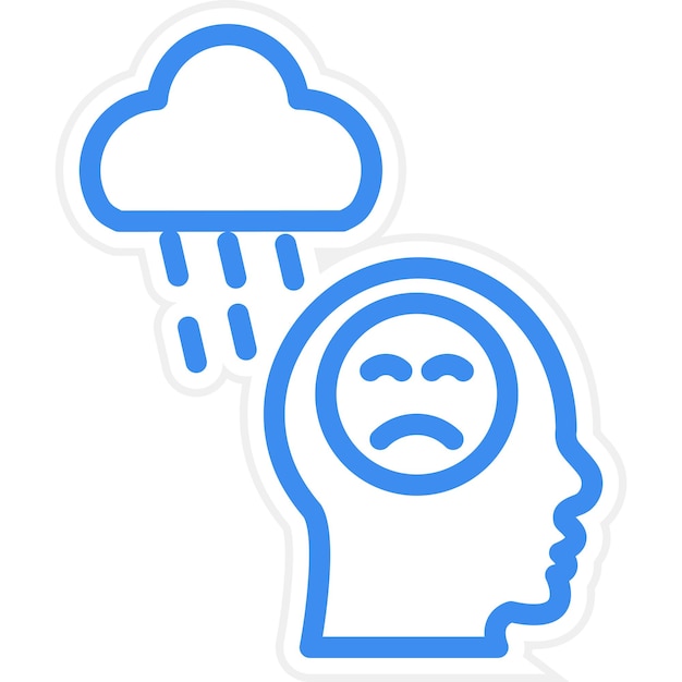 Diseño vectorial Estilo del icono de depresión