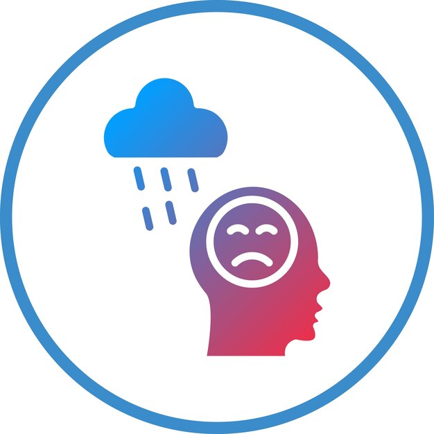 Diseño vectorial Estilo del icono de depresión