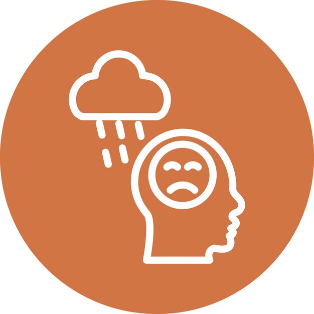 Diseño vectorial Estilo del icono de depresión