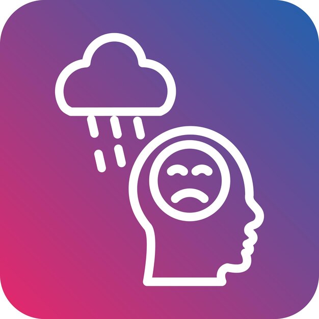 Diseño vectorial Estilo del icono de depresión