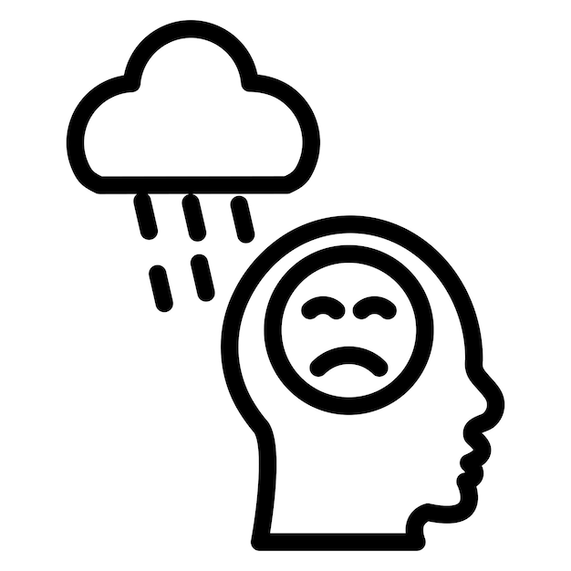 Diseño vectorial Estilo del icono de depresión