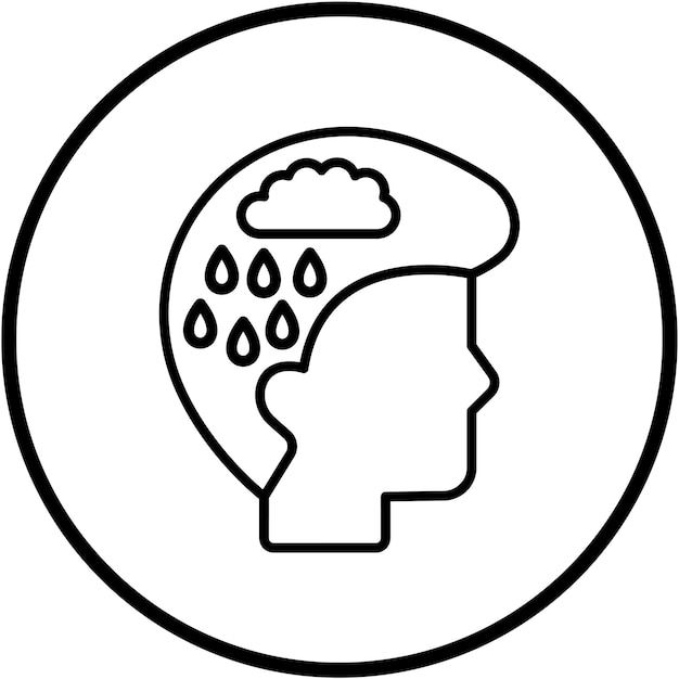 Diseño vectorial Estilo del icono de depresión
