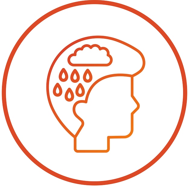 Diseño vectorial Estilo del icono de depresión