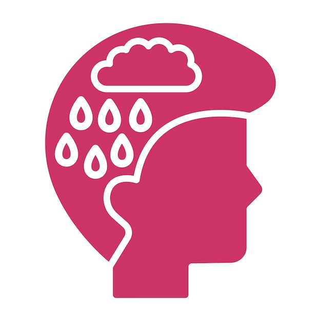 Diseño vectorial Estilo del icono de depresión