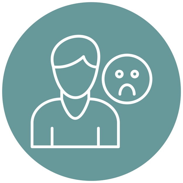 Diseño vectorial Estilo del icono de depresión