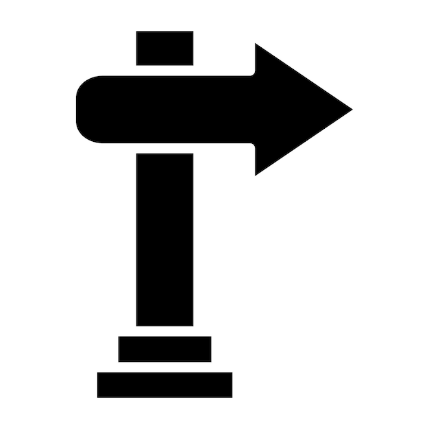 Diseño vectorial Estilo del icono derecho del letrero