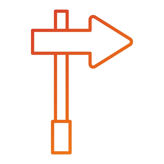 Diseño vectorial Estilo del icono derecho del letrero