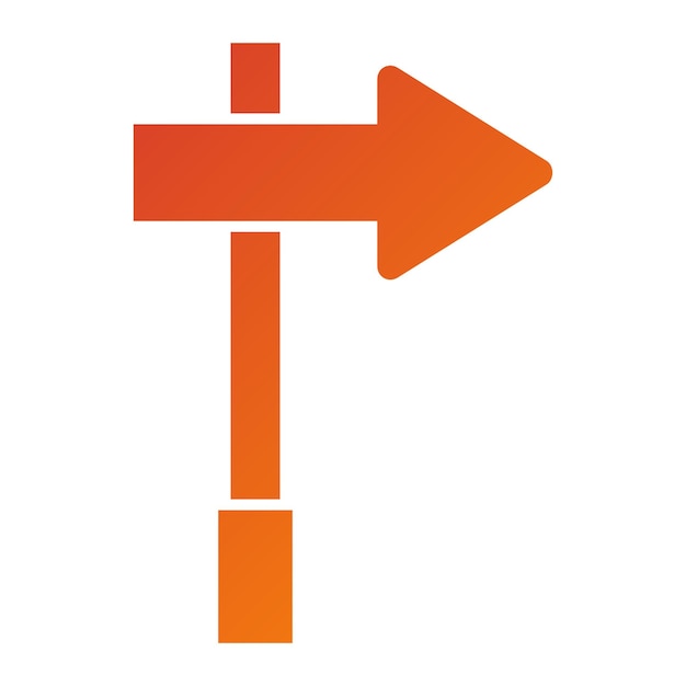 Diseño vectorial Estilo del icono derecho del letrero