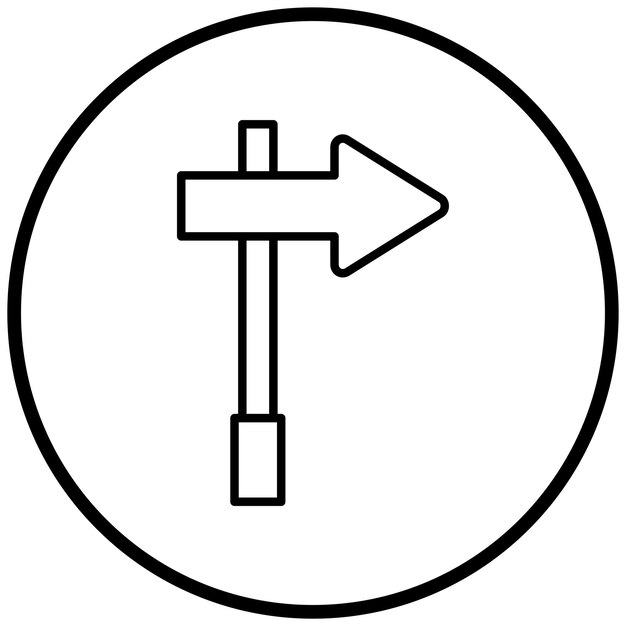 Diseño vectorial Estilo del icono derecho del letrero