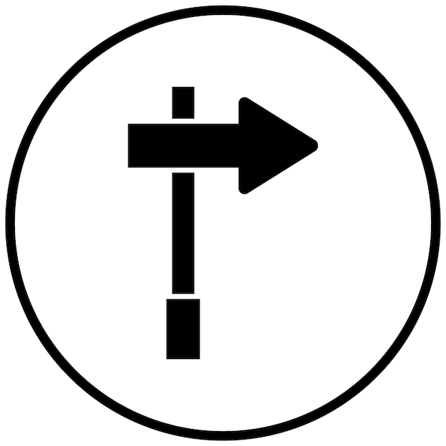 Diseño vectorial Estilo del icono derecho del letrero