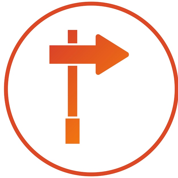 Diseño vectorial Estilo del icono derecho del letrero