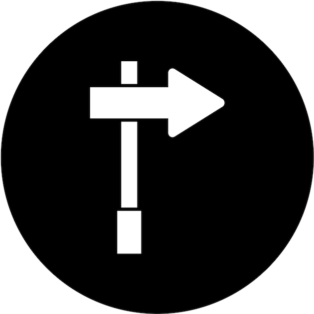 Diseño vectorial Estilo del icono derecho del letrero