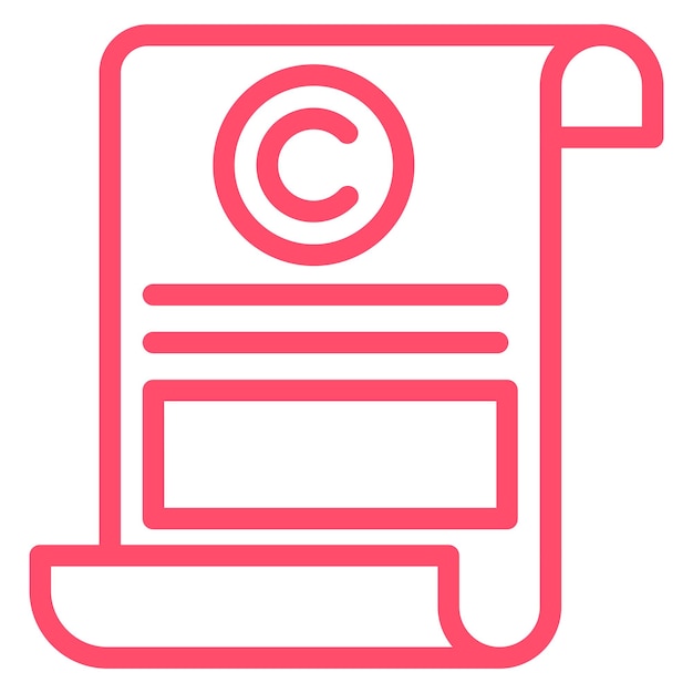 Diseño vectorial estilo de icono de derechos de autor