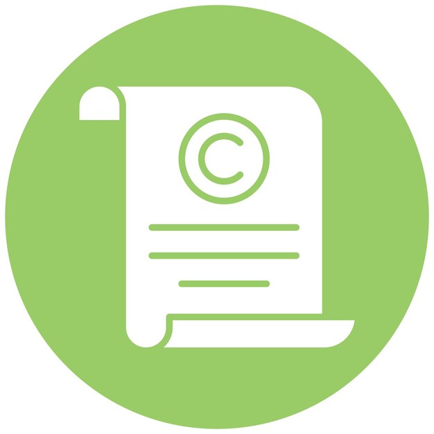 Diseño vectorial estilo de icono de derechos de autor