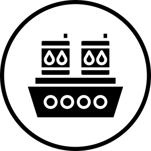 Diseño vectorial Estilo del icono del derrame de petróleo en el océano