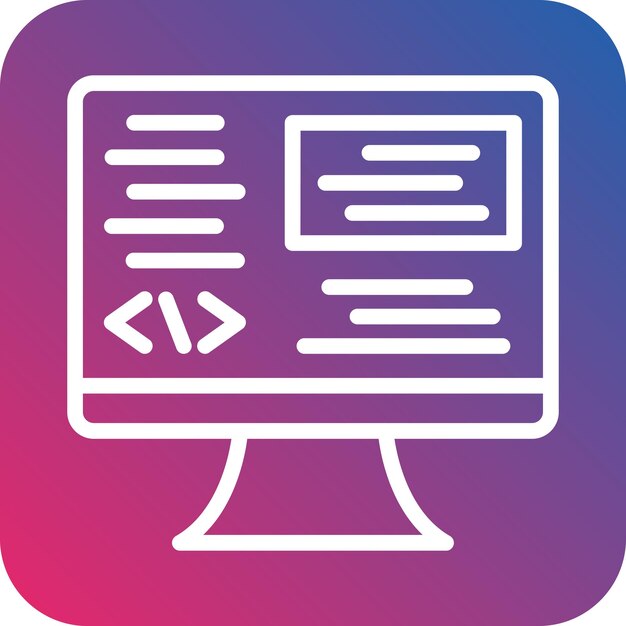 Diseño vectorial Estilo de icono de desarrollo de backend