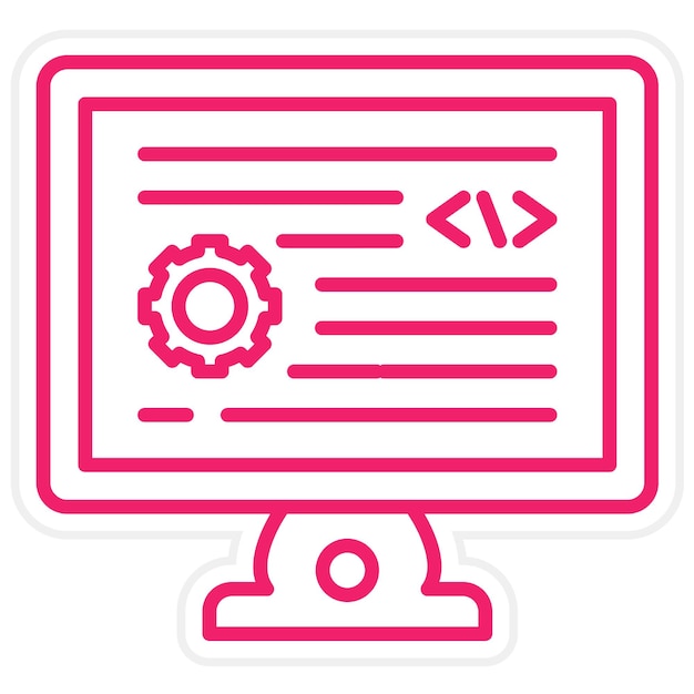 Diseño vectorial Estilo de icono de desarrollo de backend